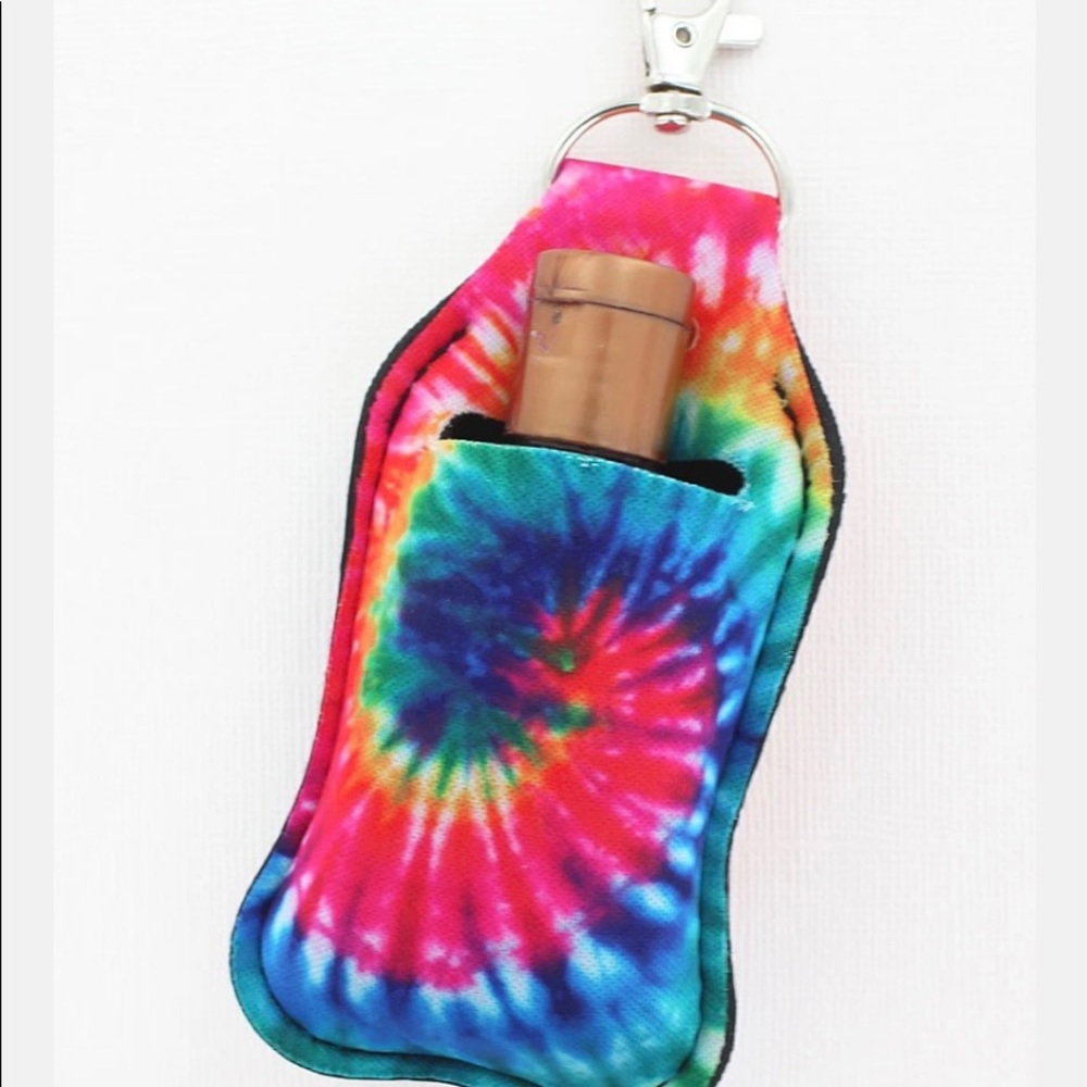 Hand Sanitizer Holder- Tie-Dyed Keychains